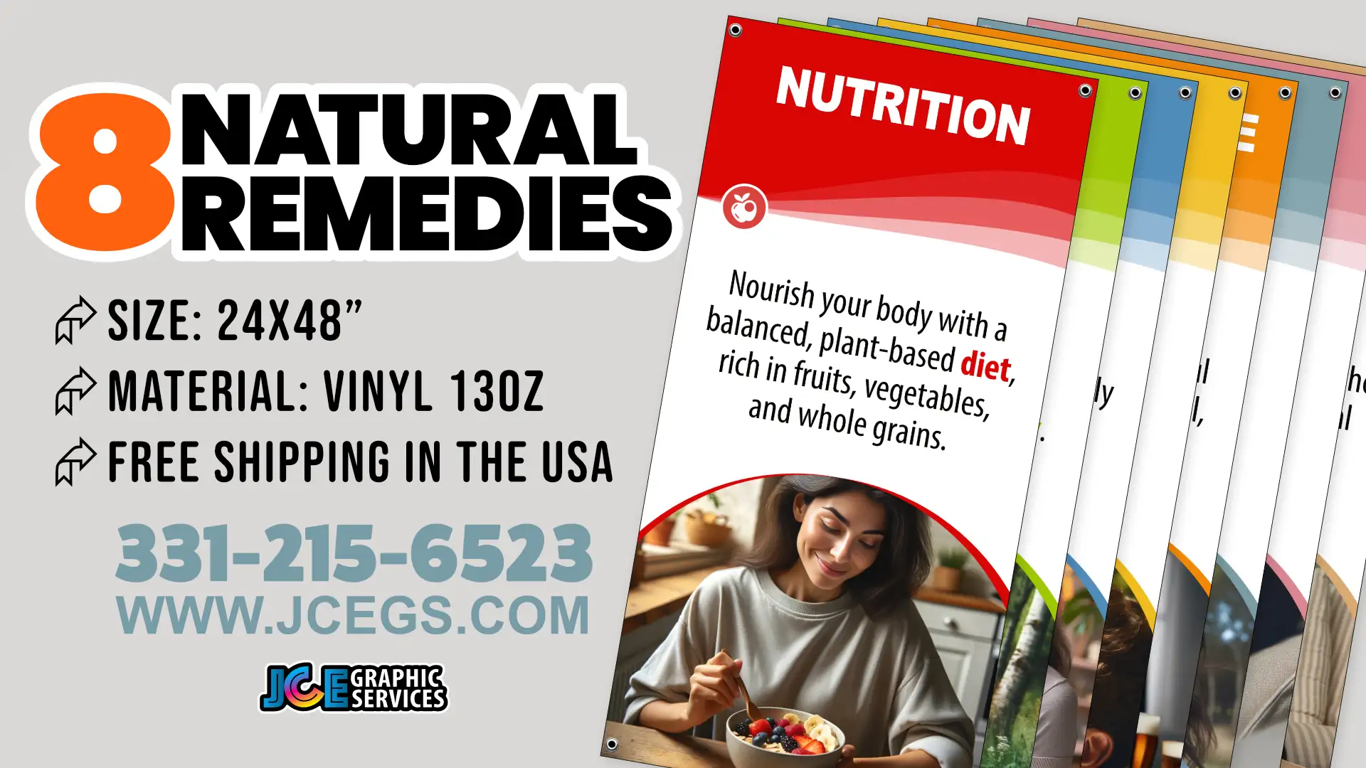 Regular 8 Natural Remedies banner set