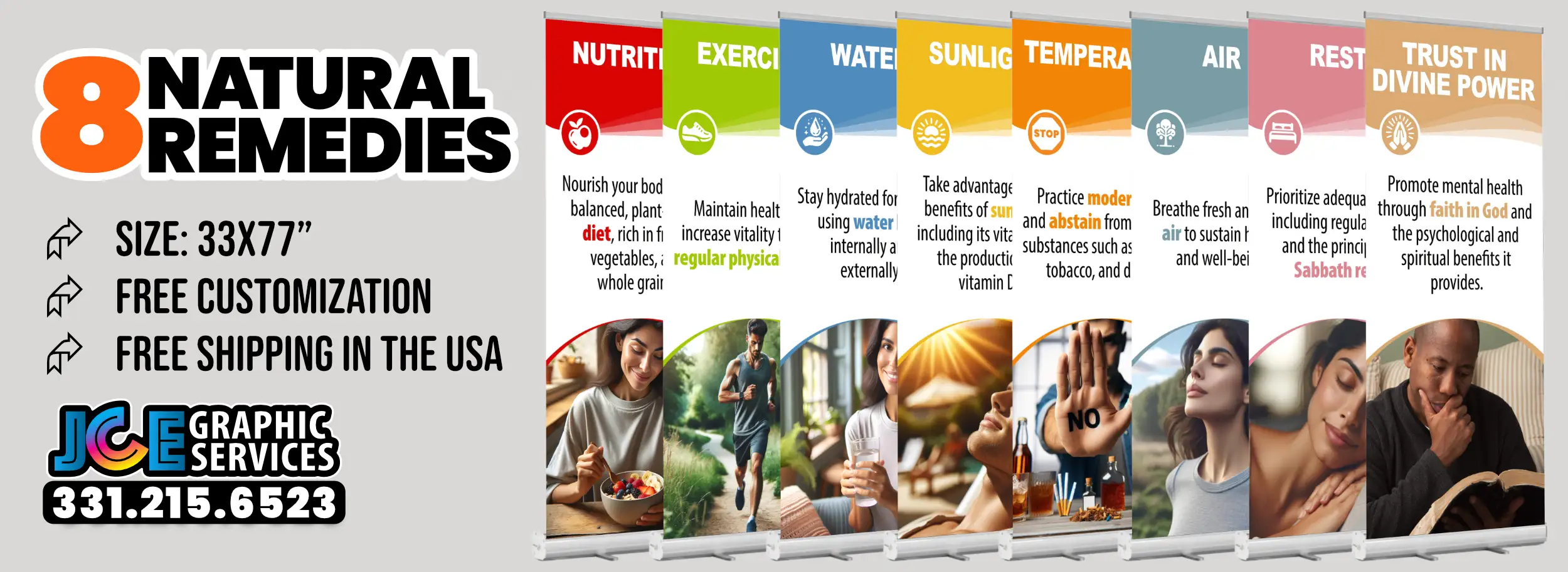 8 Natural Remedies Retractable Banner Set