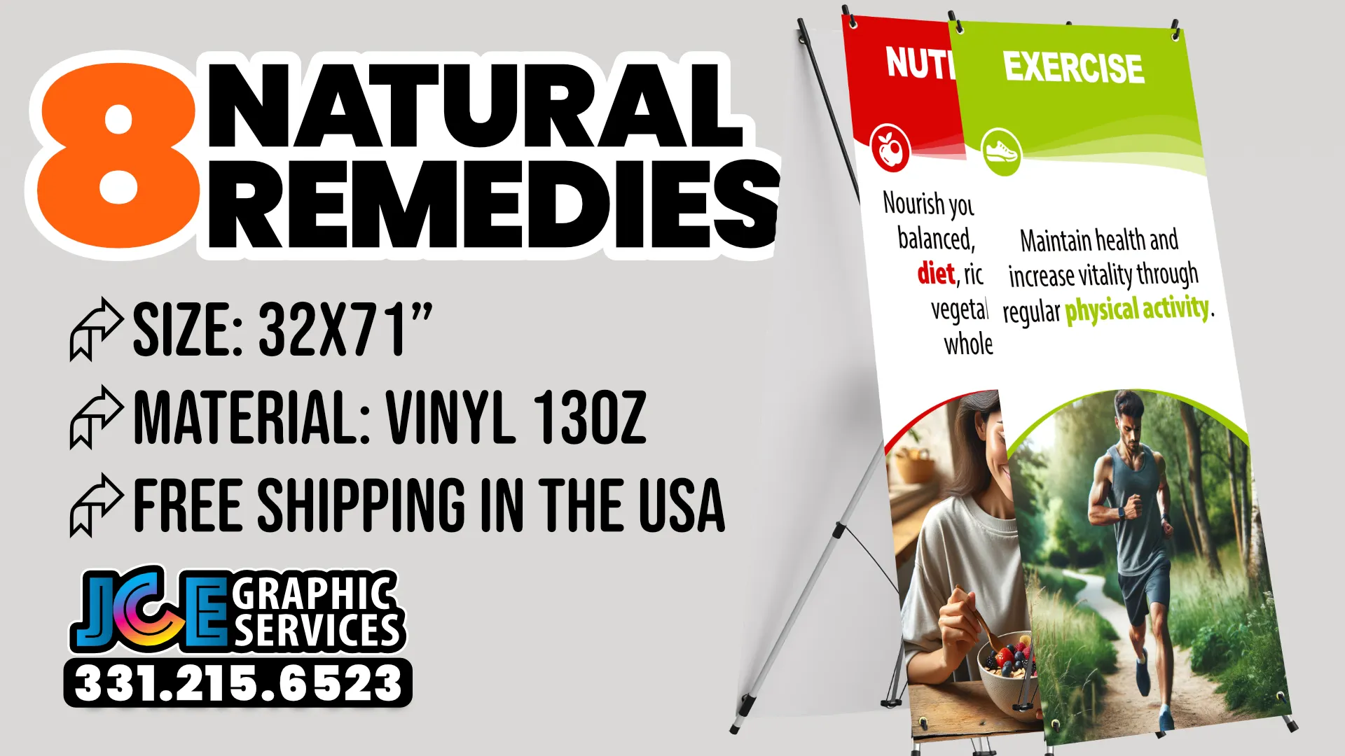 X-Stand 8 Natural Remedies banner set
