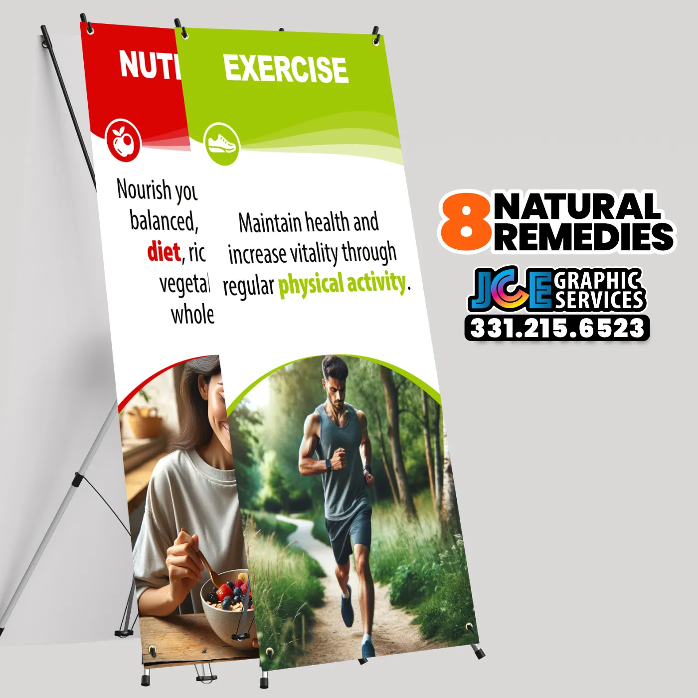 8 Natural Remedies X-Stand Banner Set