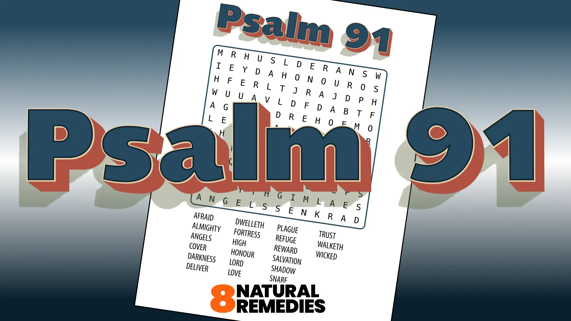 Psalm 91 word search puzzle