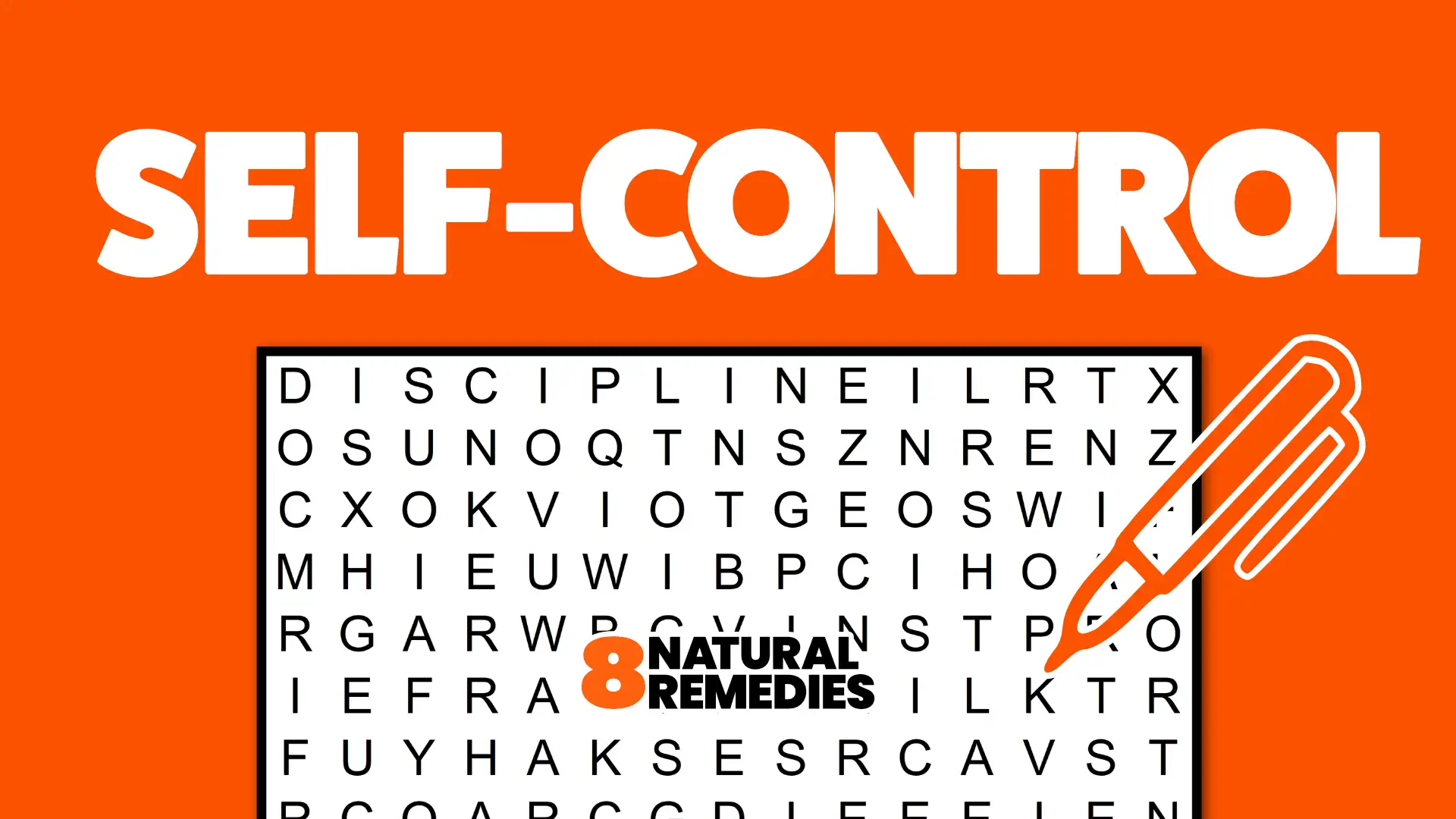 Self-Control Word Search Puzzle - Interactive